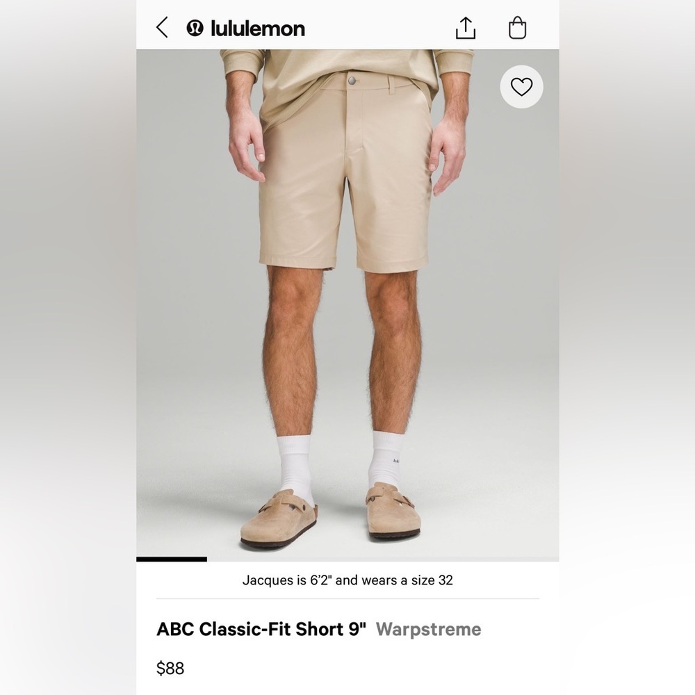 Lululemon ABC Classic-Fit Short 9"
Warpstreme
Size 36